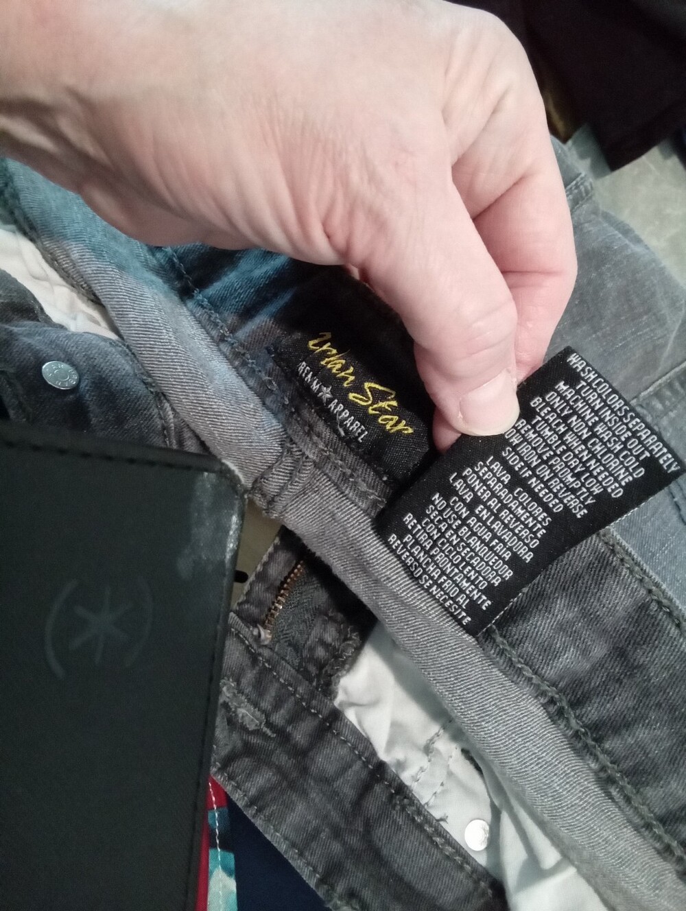 Urban Star Men's Relaxed Fit Straight Leg Stretch Jeans Grey Size 38x32 - Picture 6 of 6